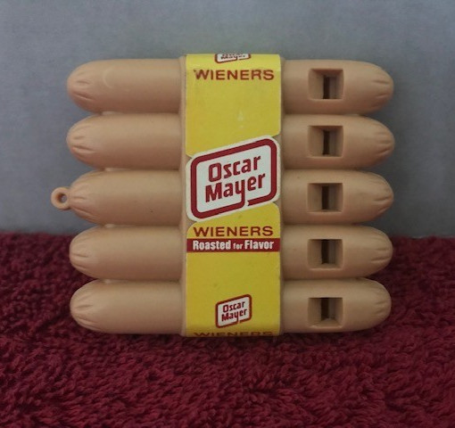 Rare Vintage 1988 Oscar Mayer Wiener 5-Pack Hot Dog Harmonica Whistle