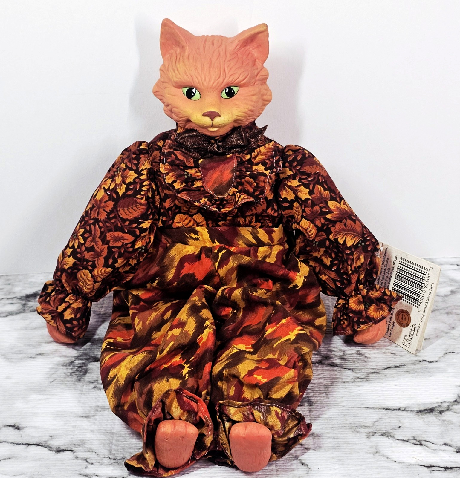 Ganz Porcelain Cat Doll Orange Male Tabby Country Folk 1994 Boy 13\