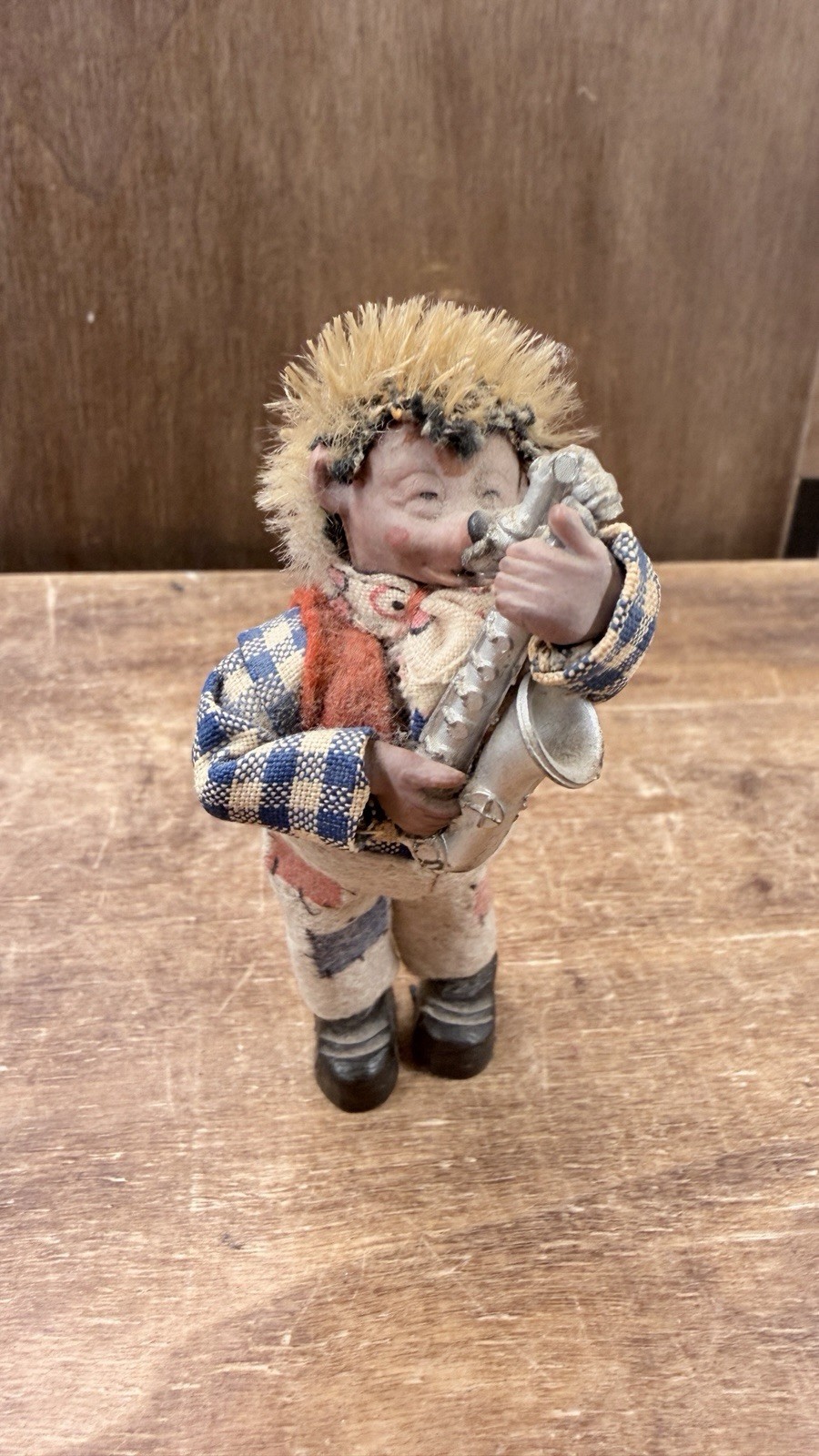 Vintage Original Peter Austria Mecki Hedgehog Saxophone Musician Figurine 3.5in