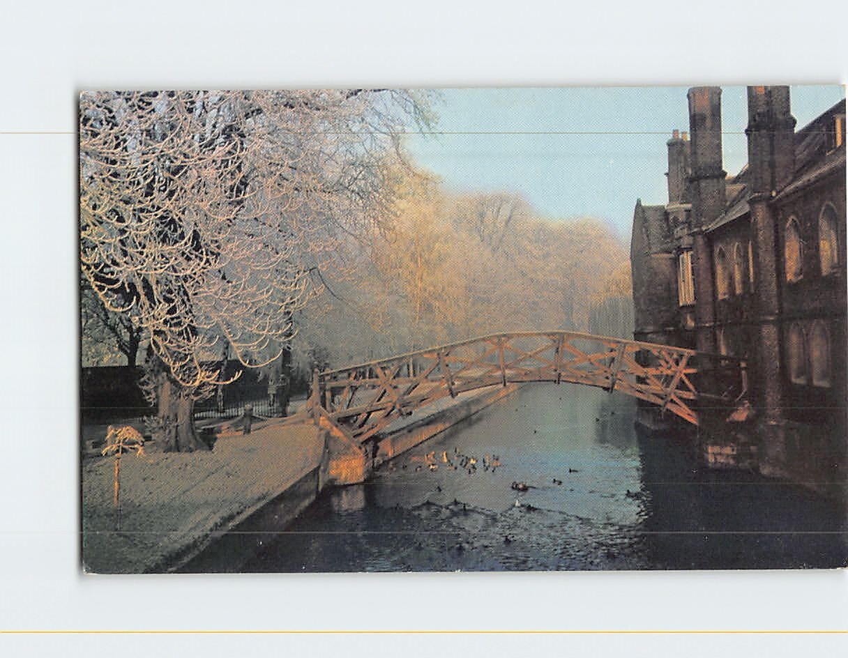 Postcard The Wooden Bridge of Queens\' College Cambridge England