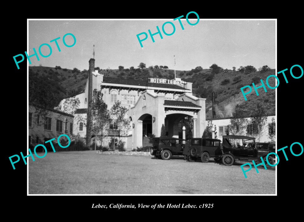 OLD LARGE HISTORIC PHOTO LEBEC CALIFORNIA, VIEW OF THE LEBEC HOTEL c1925