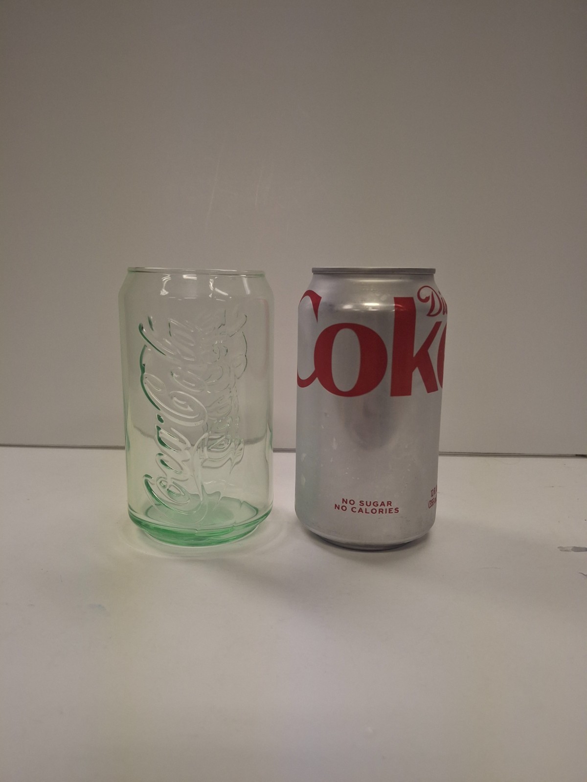 Coca Cola can shaped Drinking Glass 12oz Set of 6 NEW