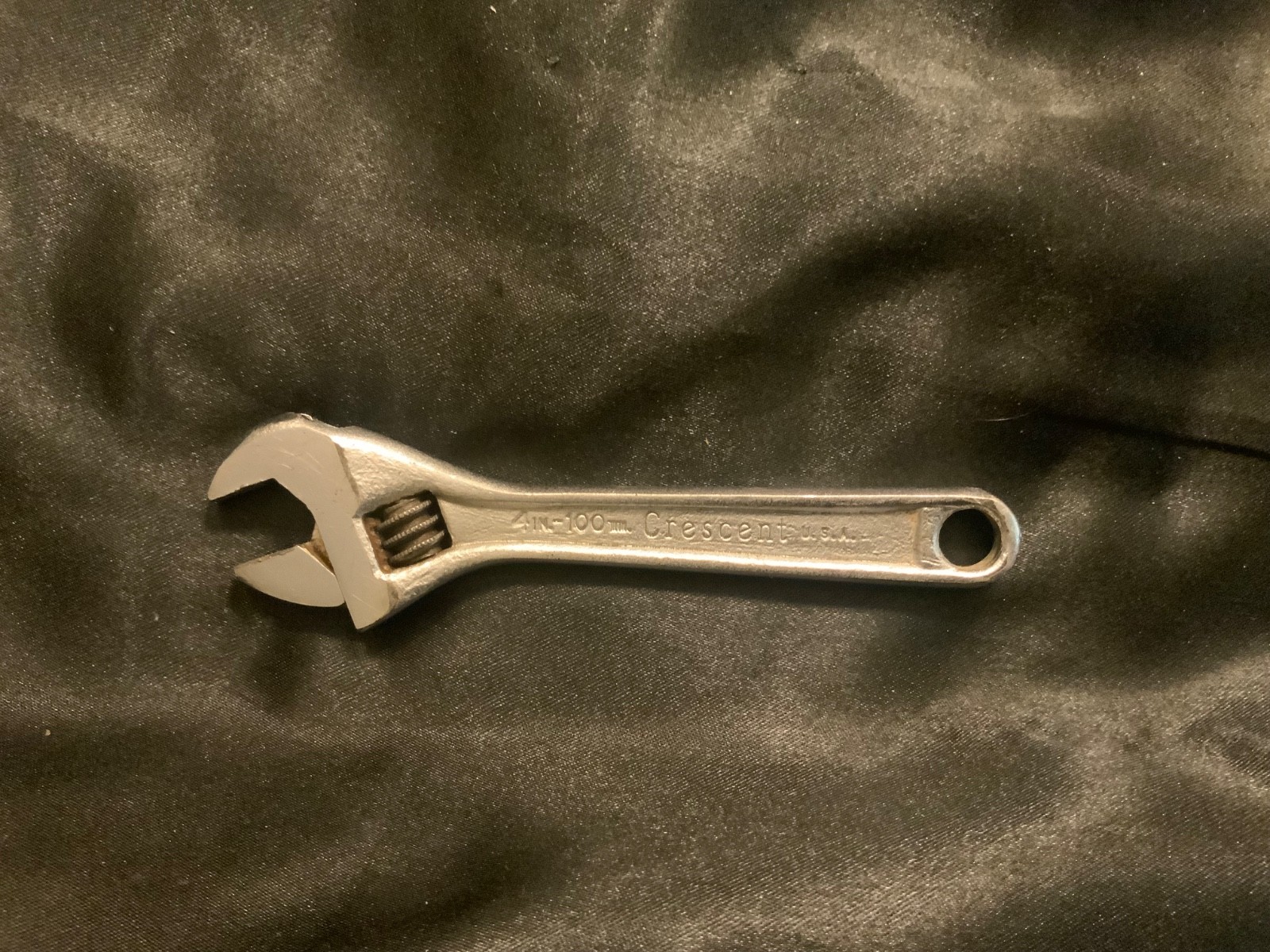 Vintage Crescent 4 inch adjustable wrench Chrome USA Marked 87 likely Jamestown