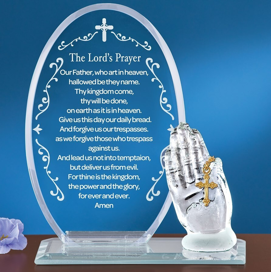 Anniversary Gifts Her Wife Praying Hands Golden Cross Religious Lord\'s Prayer