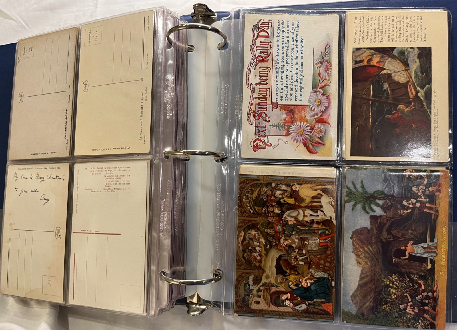 116 Antique Vintage Religious Postcards - Christian - Catholic, Biblical Binder