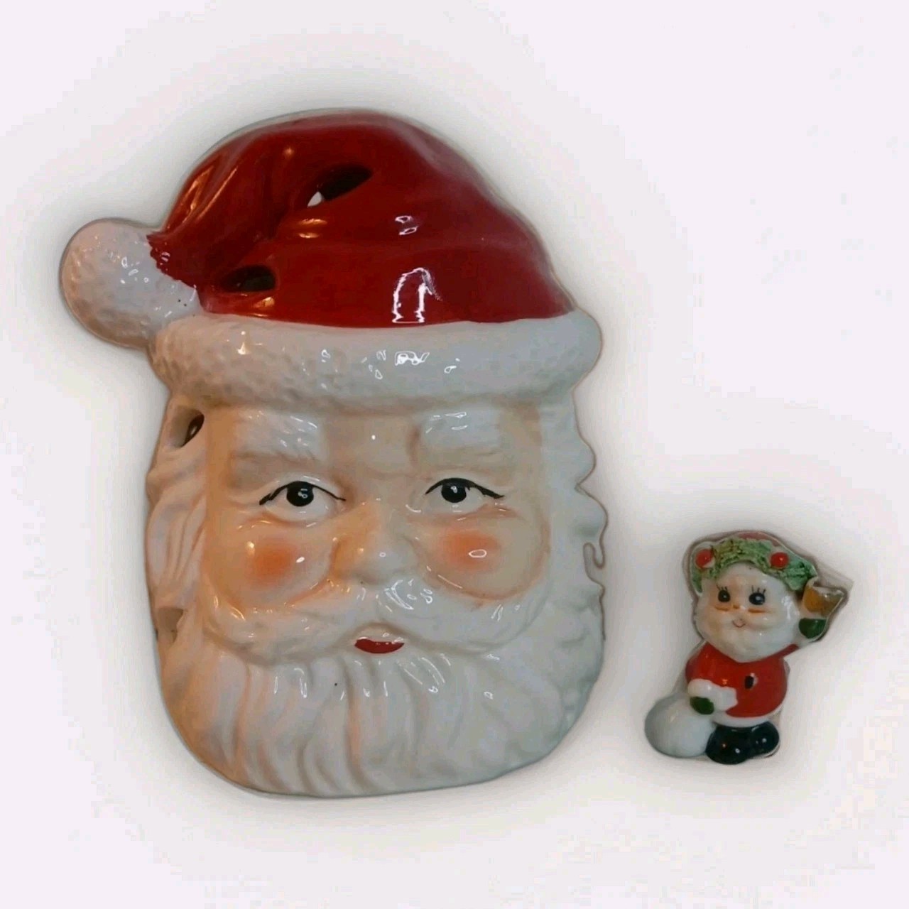 Vintage Santa Head Lot Brinn's Minuture Santa Spaghetti Christmas Candle Sachet Vintage Santa Head Lot Brinn's Minuture Santa Spaghetti Christmas Candle Sachet