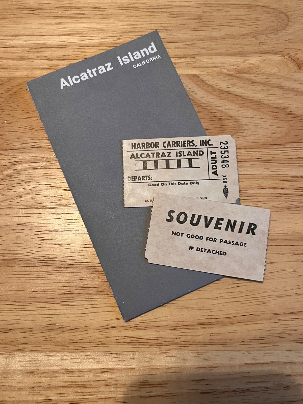 ALCATRAZ ISLAND STATE PRISON Vintage Brochure and tickets