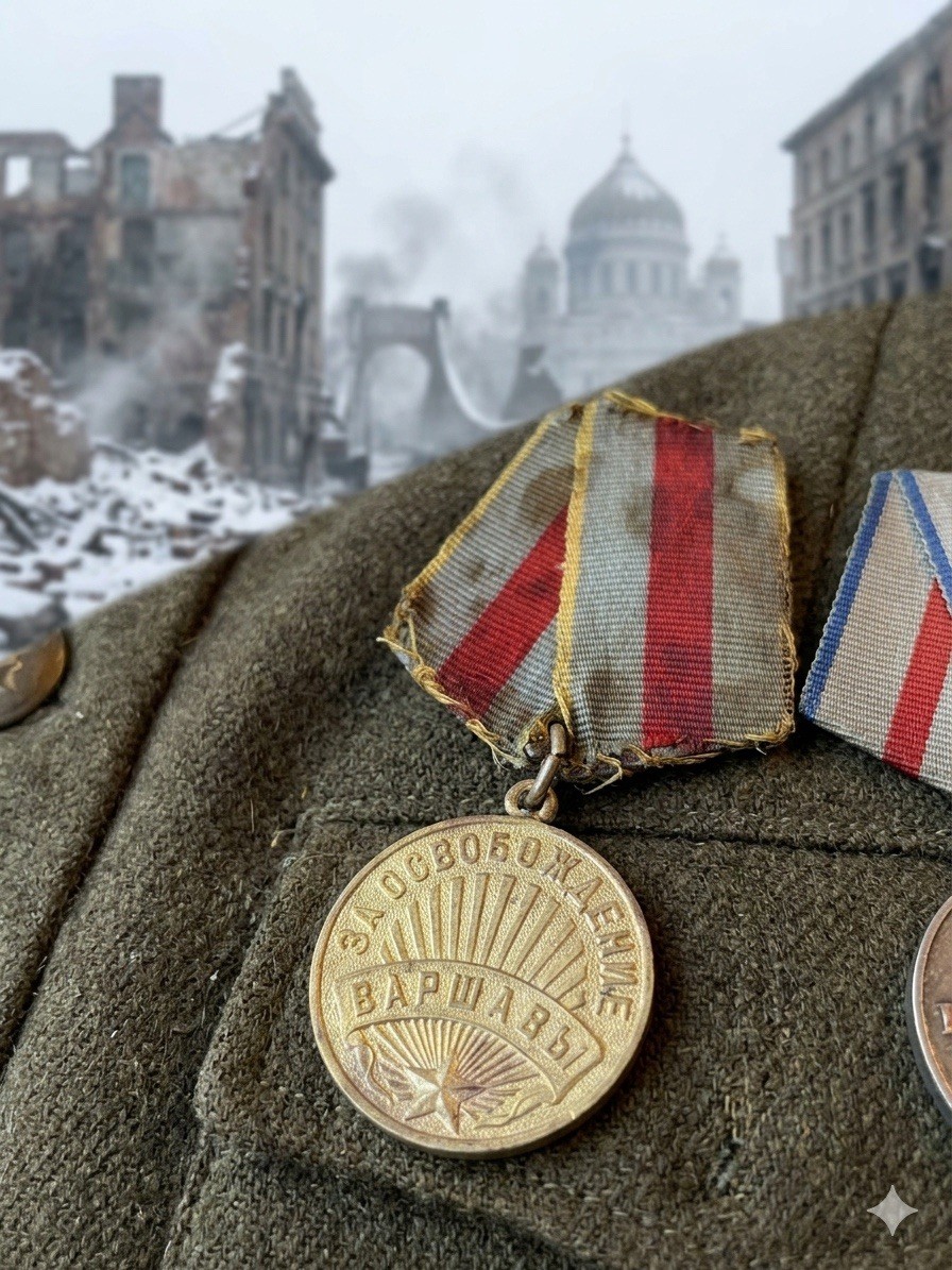 Medal For the Liberation of Warsaw USSR World War II combat defense