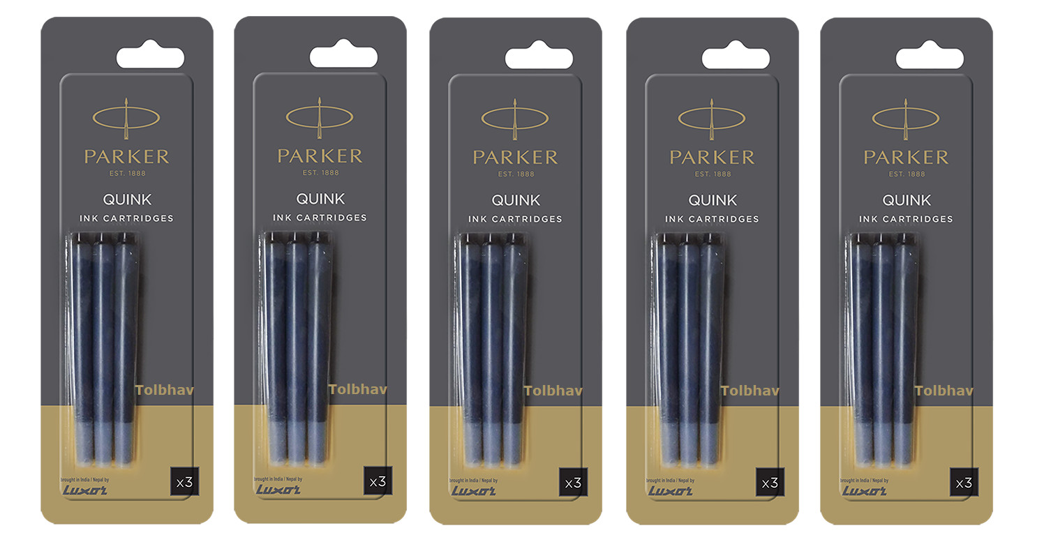 15 X Parker Black Ink Cartridges Refills for Aster Vector Frontier Fountain Pen