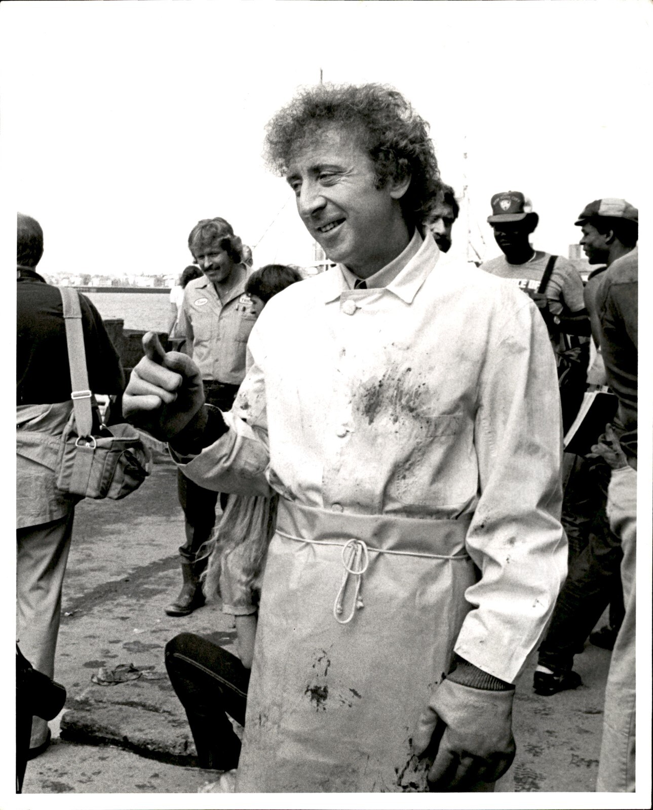 LD315 Original Photo GENE WILDER on BOSTON FISH PIER Filming HANKY PANKY Scene LD315 Original Photo GENE WILDER on BOSTON FISH PIER Filming HANKY PANKY Scene