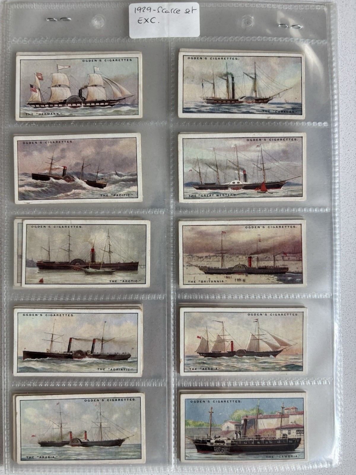 Ogdens Cigarette Cards 1929 THE BLUE RIBAND OF THE ATLANTIC Ship Complete Set 50