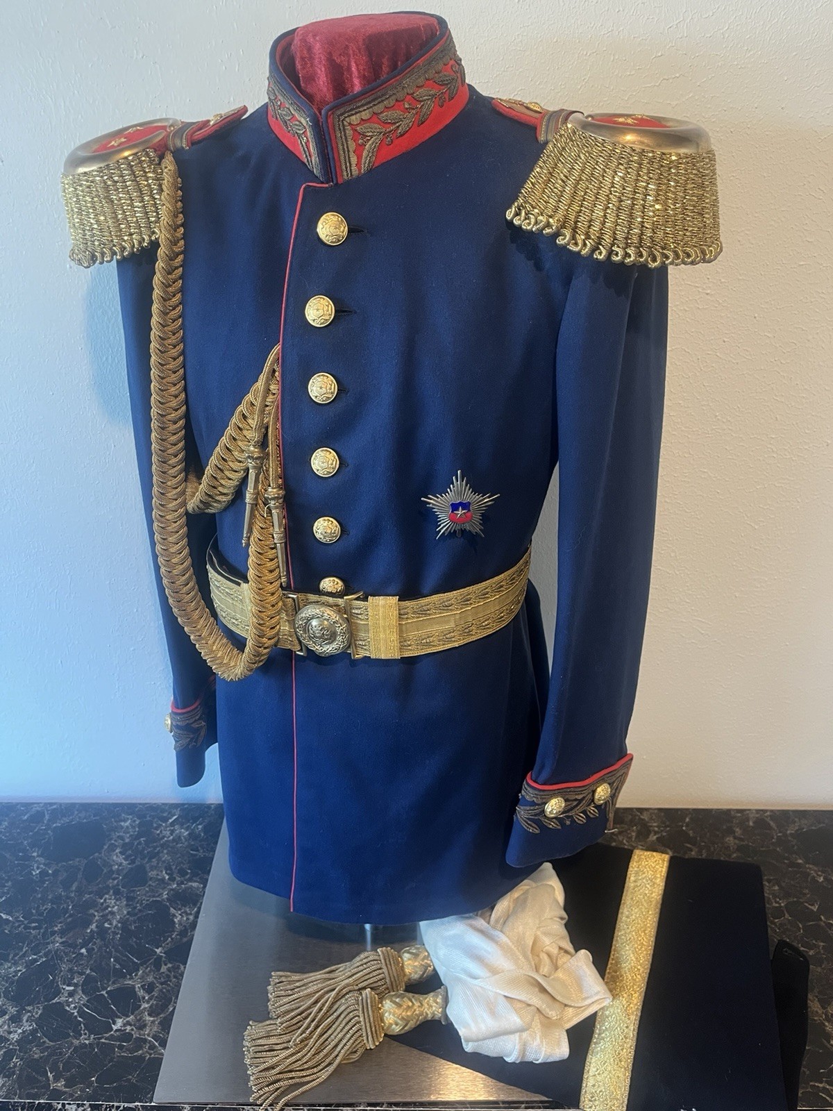 Original WW2 Chilean Army Generals Waffenrock German Style Uniform Prussian Original WW2 Chilean Army Generals Waffenrock German Style Uniform Prussian
