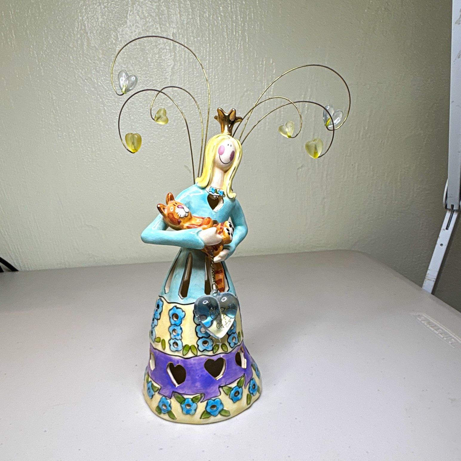 Vintage Blue Sky Signed Heather Goldminc Queen of Cats 2004 Whimsical Figurine