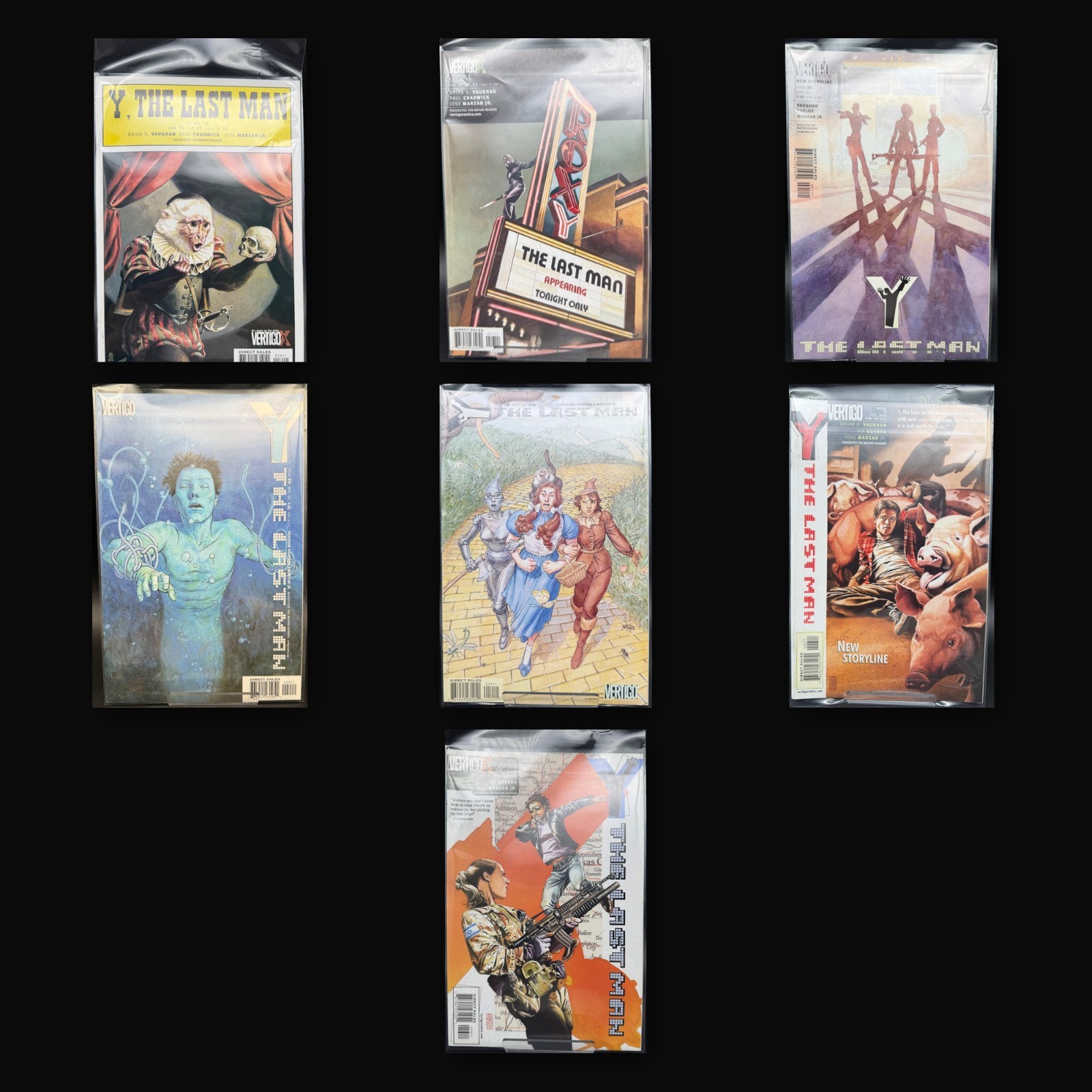 Y The Last Man Lot of 7 Vertigo Brian K Vaughan Pia Guerra Mid Run Comics