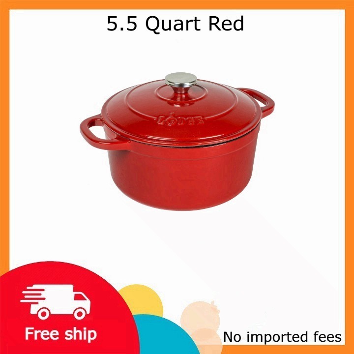 Lodge Enameled Cast Iron Dutch Ovens - 5.5 Quart Red