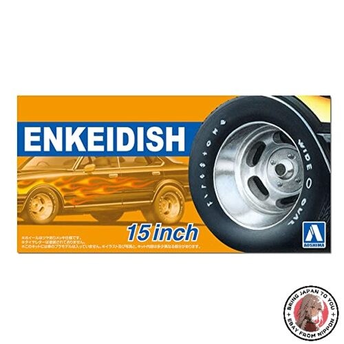 Aoshima Tuned Parts No.108 Enkei Dish 15 Inch 1/24 Wheel Tire Set Aoshima Tuned Parts No.108 Enkei Dish 15 Inch 1/24 Wheel Tire Set