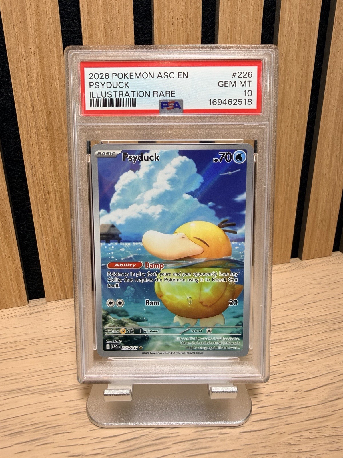 PSA 10 Psyduck 226/217 Illustration Rare Ascended Heroes Pokemon Card Gem Mint