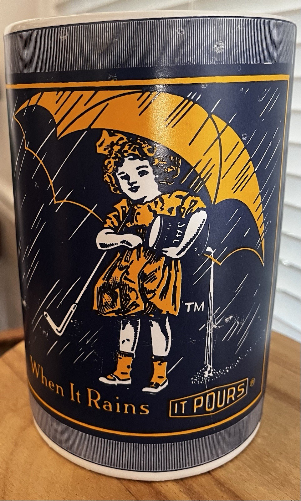 Antique Morton Salt “When it Rains it Pours” Ceramic Vase / Utensil Holder