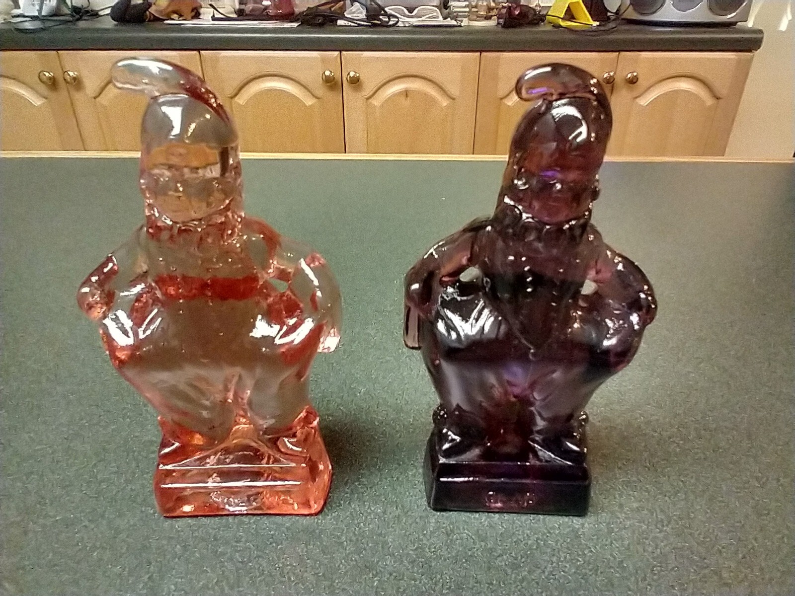 Set of 2 Vintage 1983 Mosser Art Glass Purple \