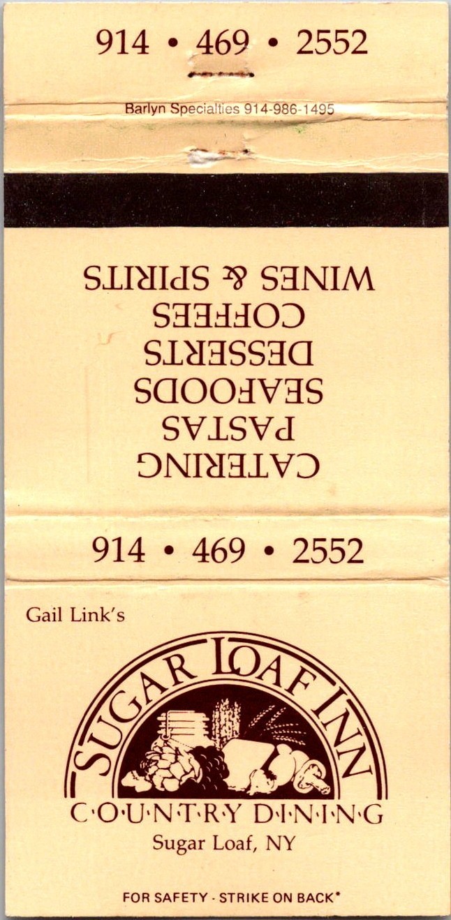 Gail Link\'s Sugar Loaf Inn Sugar Loaf NY Vintage Matchbook Cover TMM17-2