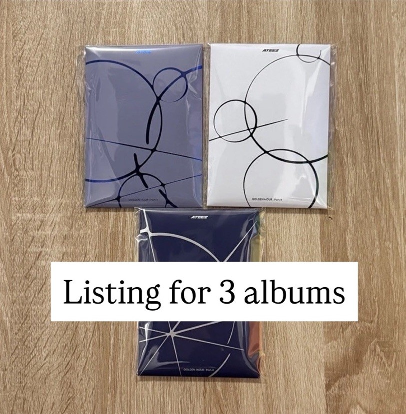 (Set of 3) Sealed Ateez Golden Hour Pt 4 Poca Albums A, Z, Diary Kpop Photocards