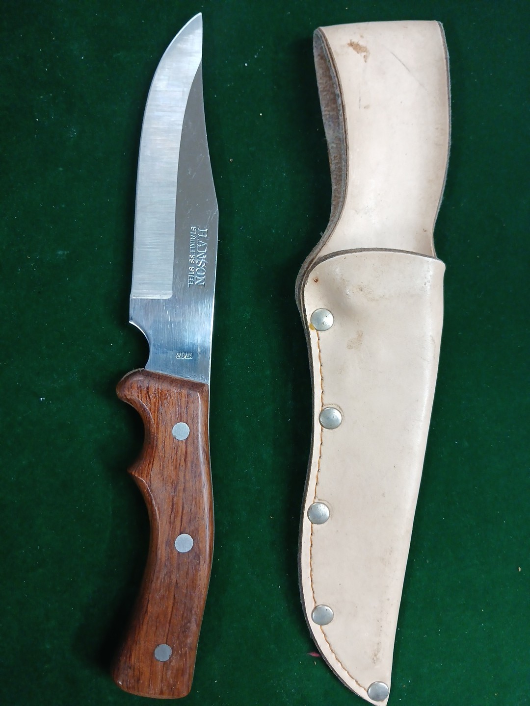 Vintage 1970s Hanson Fixed Blade Hunting Knife In Great Shape