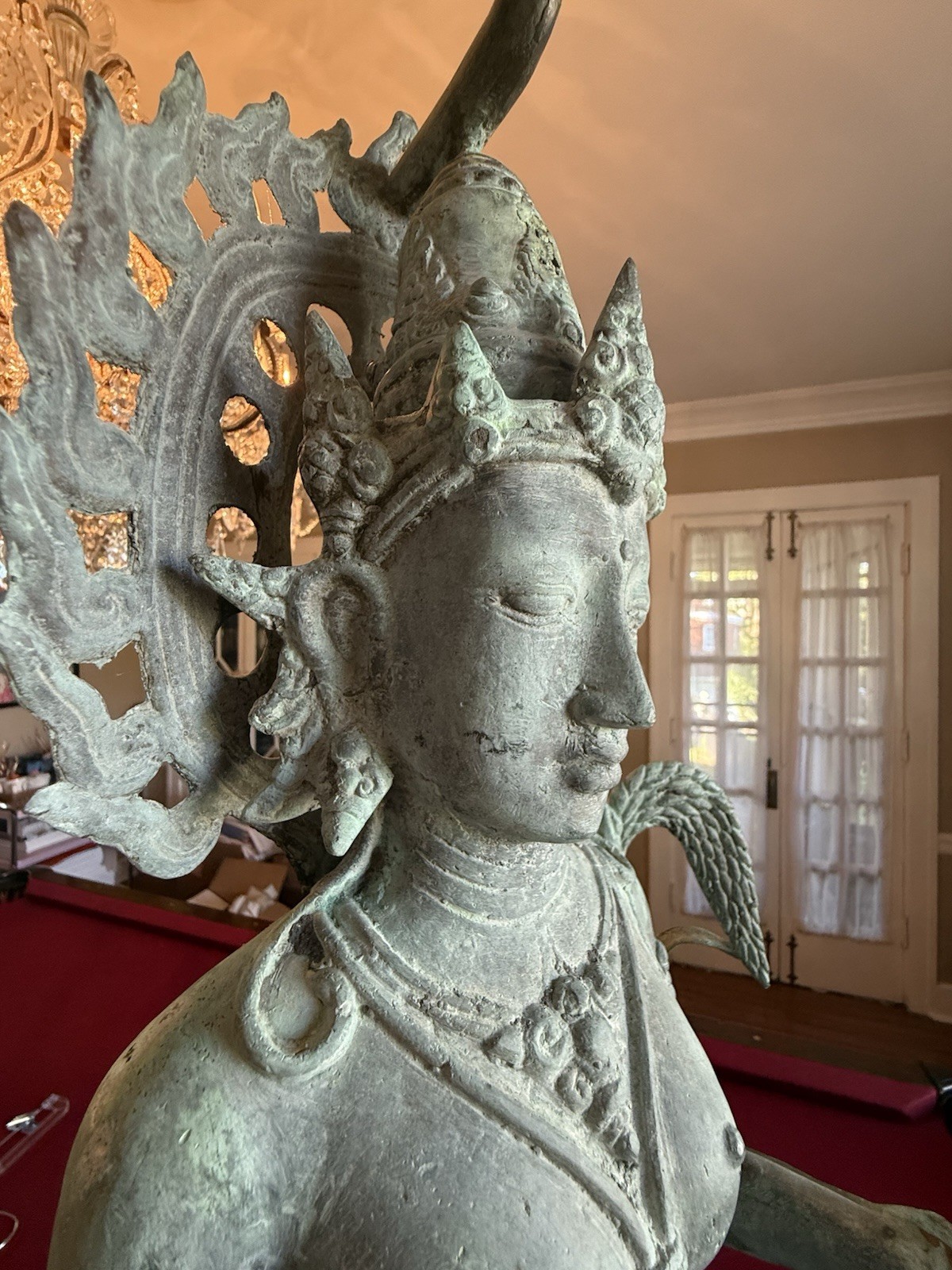 Antique Vishnu Deity Statue 40” tall Hindu God Sculpture Goddess Lost Wax Antique Vishnu Deity Statue 40” tall Hindu God Sculpture Goddess Lost Wax