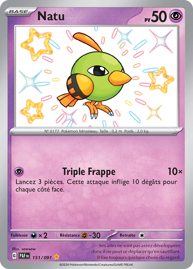 Pokemon Card Natu 151/091 Shiny Destinies of Paldea