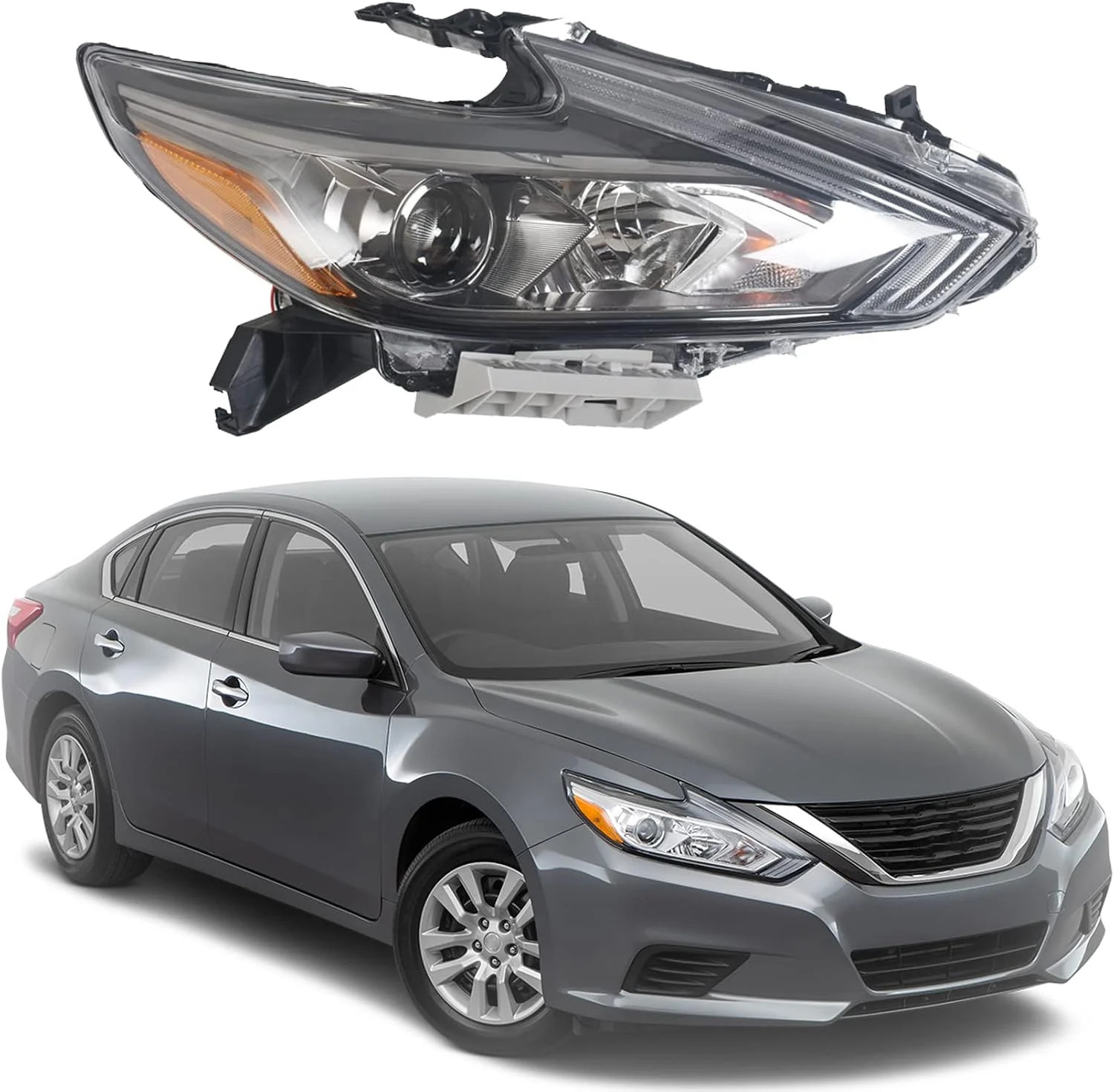Right For Nissan Altima 2016-2018 Halogen w/o LED DRL Passenger Headlight Lamp
