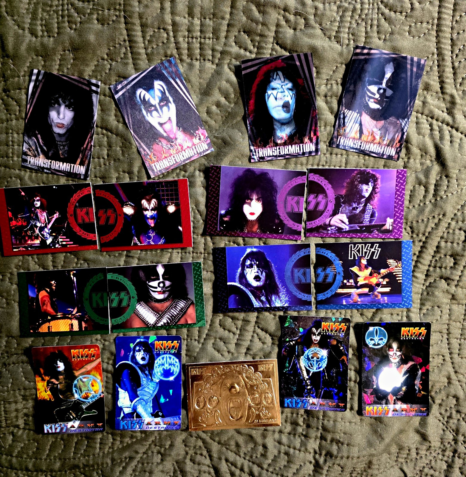 KISS vintage card, sticker lot of (17)