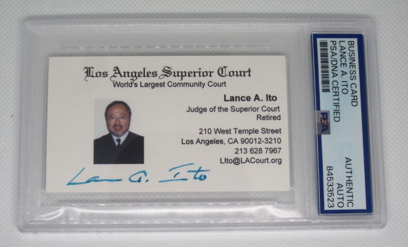 Judge Lance Ito OJ Simpson trial signed autographed psa slabbed business card