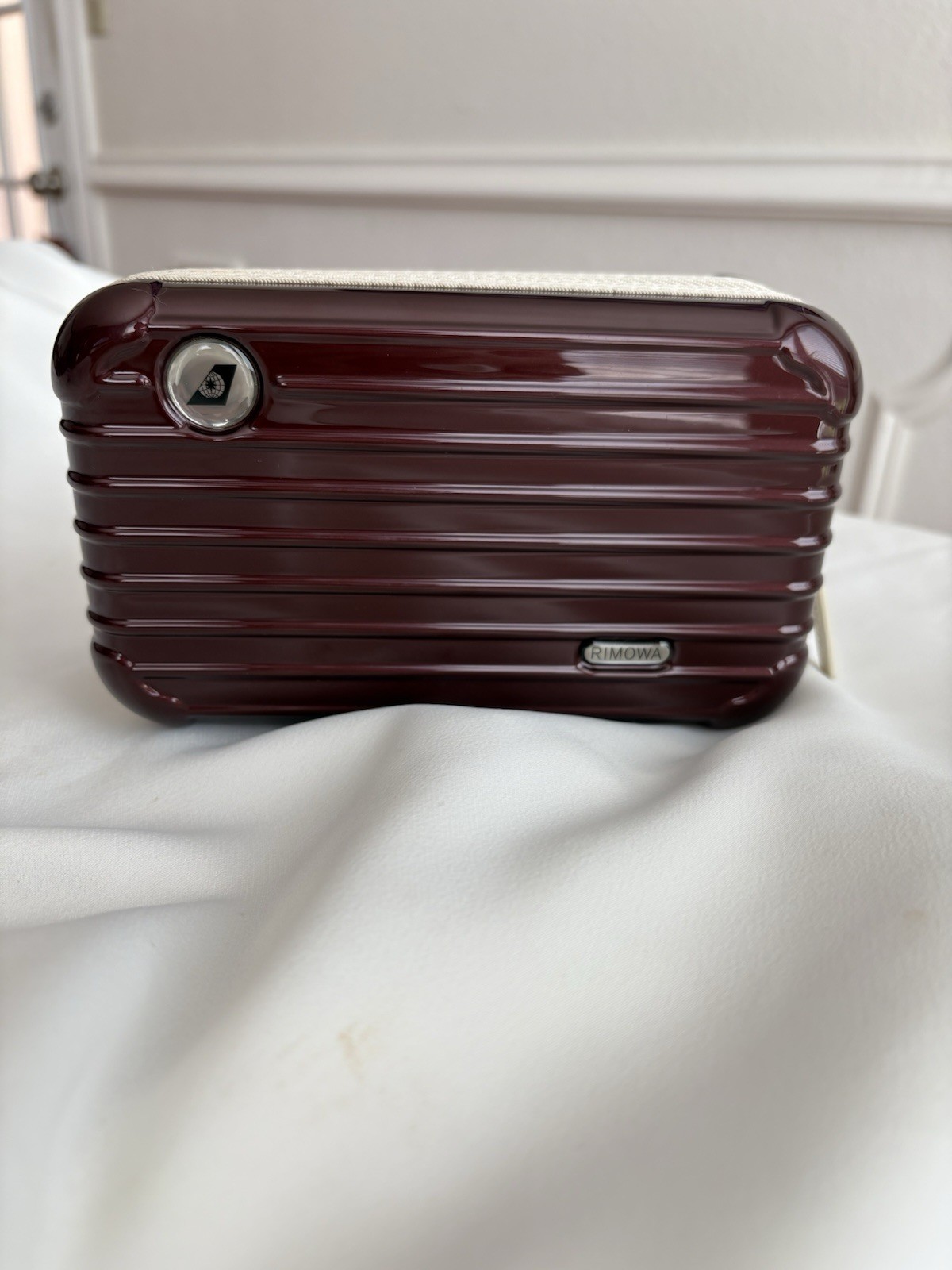 RIMOWA Ruby Red Burgundy Maroon EVA AIR Amenity Kit Case Hard Shell Pouch Empty⁠