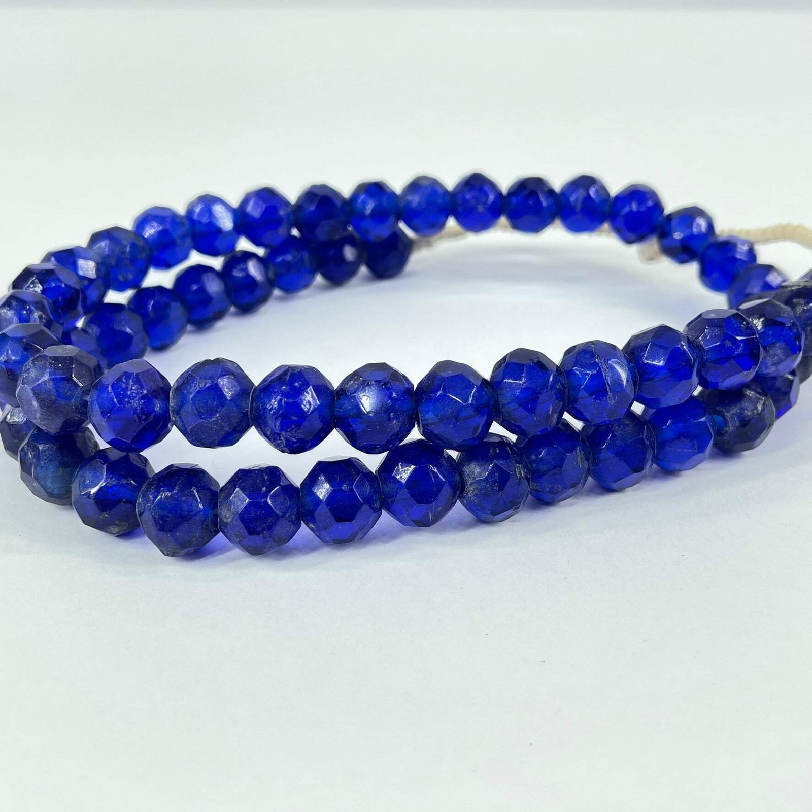 Faceted Bohemian Blue Rare Trade Beads 32 Inch