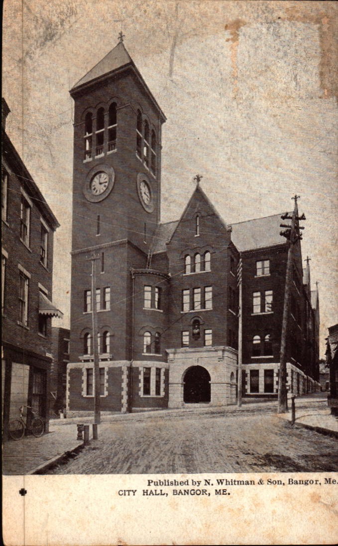Antique Postcard City Hall Bangor ME