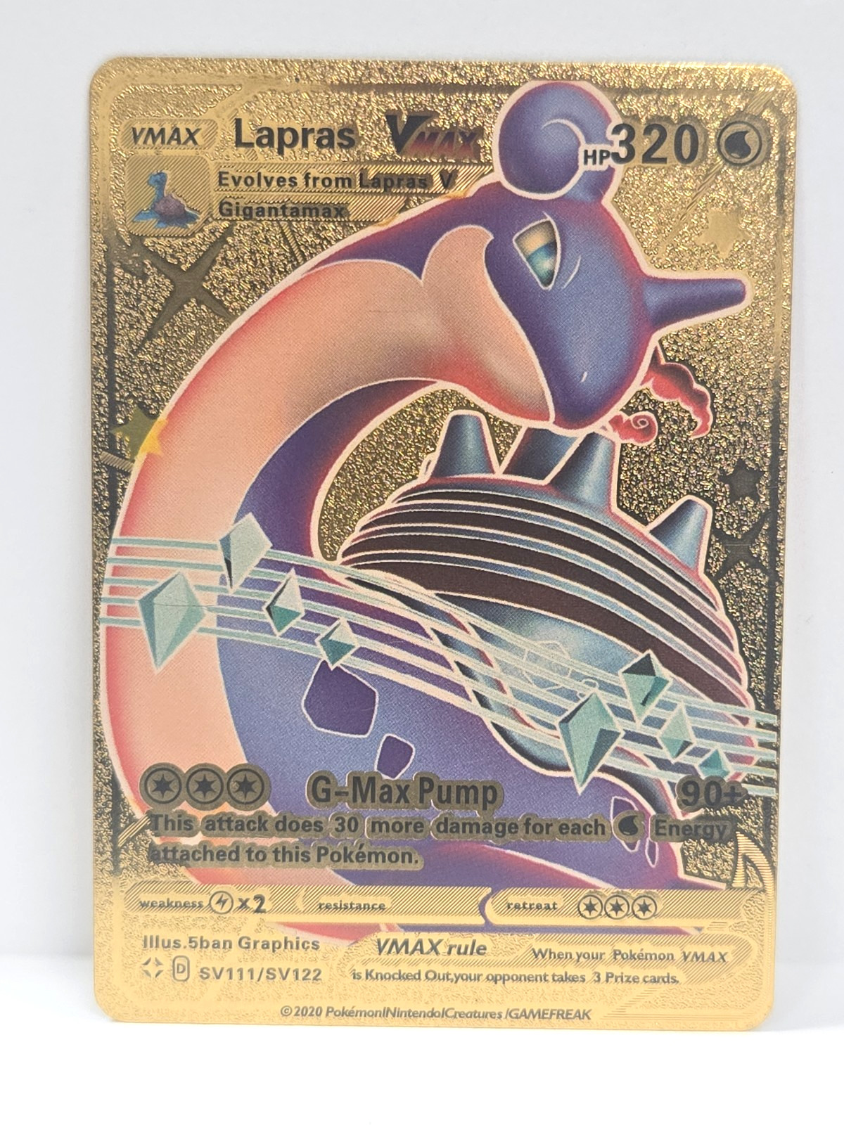 Pokémon Lapras VMAX Gold Foil Card 320 HP SWSH117 NM 🌊✨