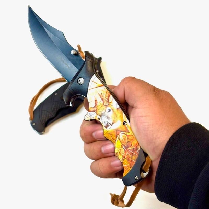 Deer /Elk pocket knife 9”big Hand Guard Leather Rope Bowie Style Hunting Gift Deer /Elk pocket knife 9”big Hand Guard Leather Rope Bowie Style Hunting Gift