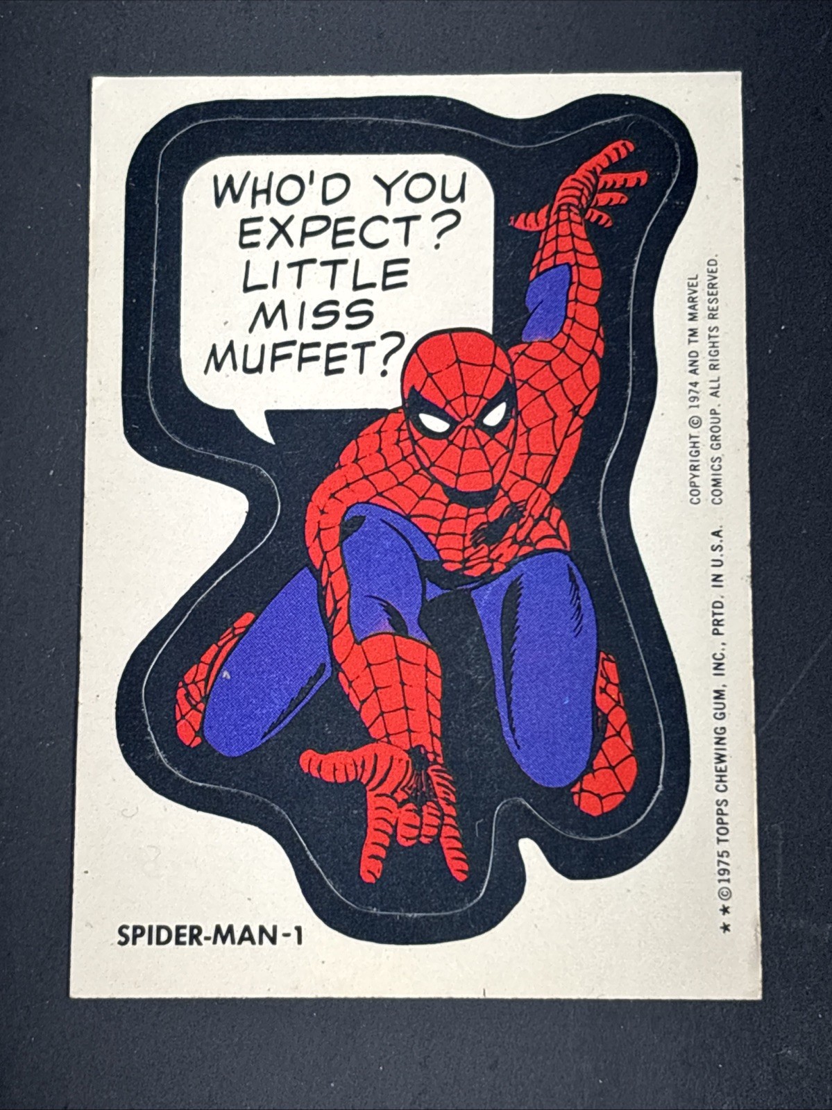1975 Topps Marvel Comic Book Heroes Spider-Man #1 Sticker Rookie Card 🔥NICE 1975 Topps Marvel Comic Book Heroes Spider-Man #1 Sticker Rookie Card 🔥NICE