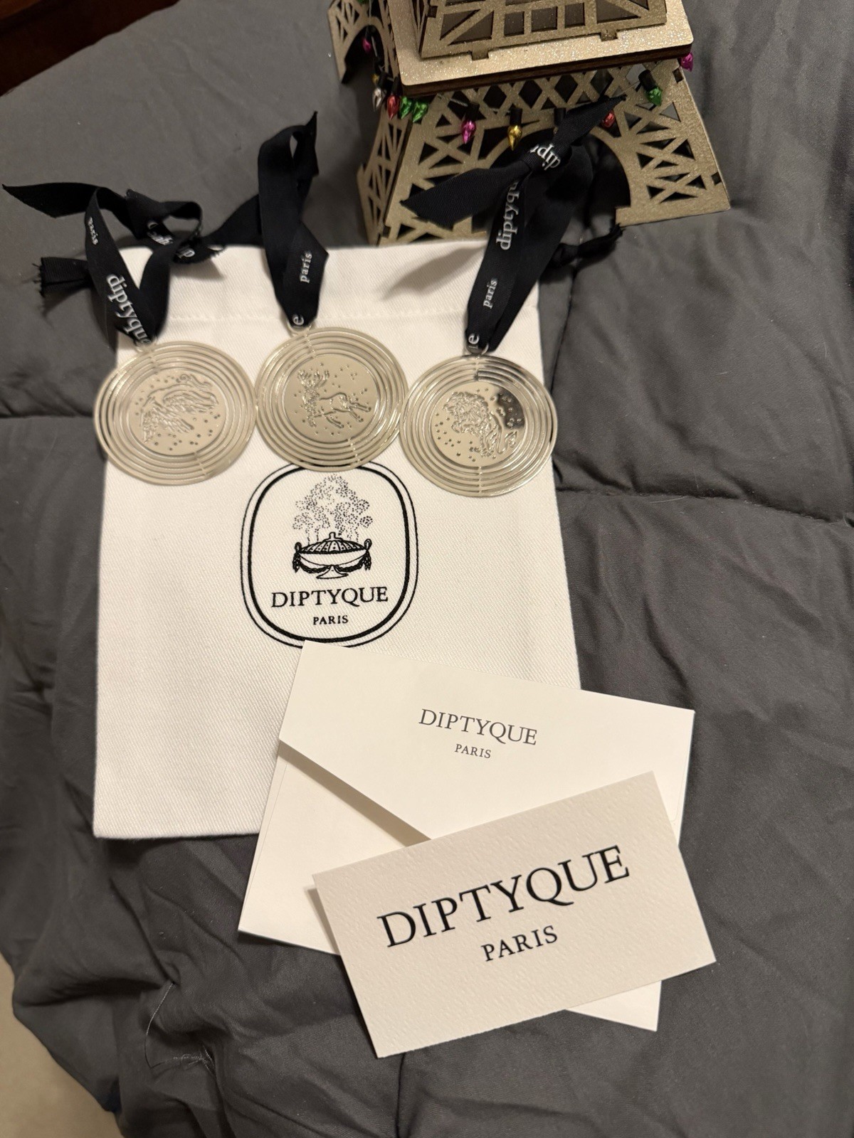 ~ LOT OF 3 DIPTYQUE PARIS HOLIDAY ORNAMENTS FROM 2020 ADVENT CALENDAR ~ RARE ~ LOT OF 3 DIPTYQUE PARIS HOLIDAY ORNAMENTS FROM 2020 ADVENT CALENDAR ~ RARE