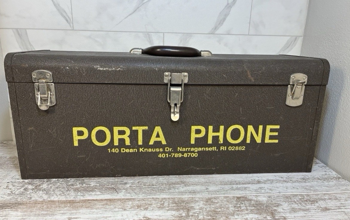 Old School Vintage Porta Phone Trunk With Controls And Cable No Phone Or Headset Old School Vintage Porta Phone Trunk With Controls And Cable No Phone Or Headset
