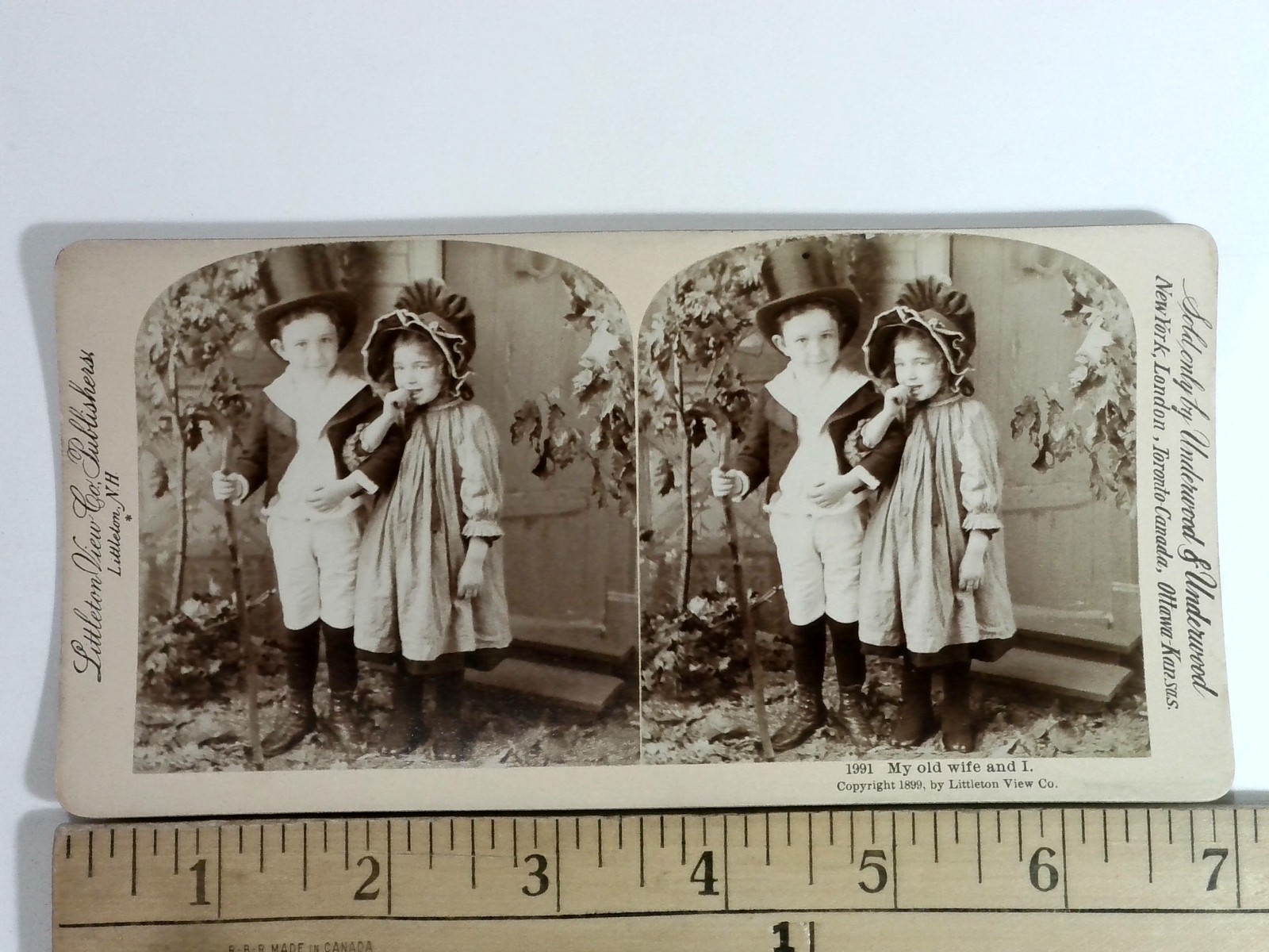 My Old Wife and I Stereoview Littleton View Co. 1899 Children Victorian My Old Wife and I Stereoview Littleton View Co. 1899 Children Victorian