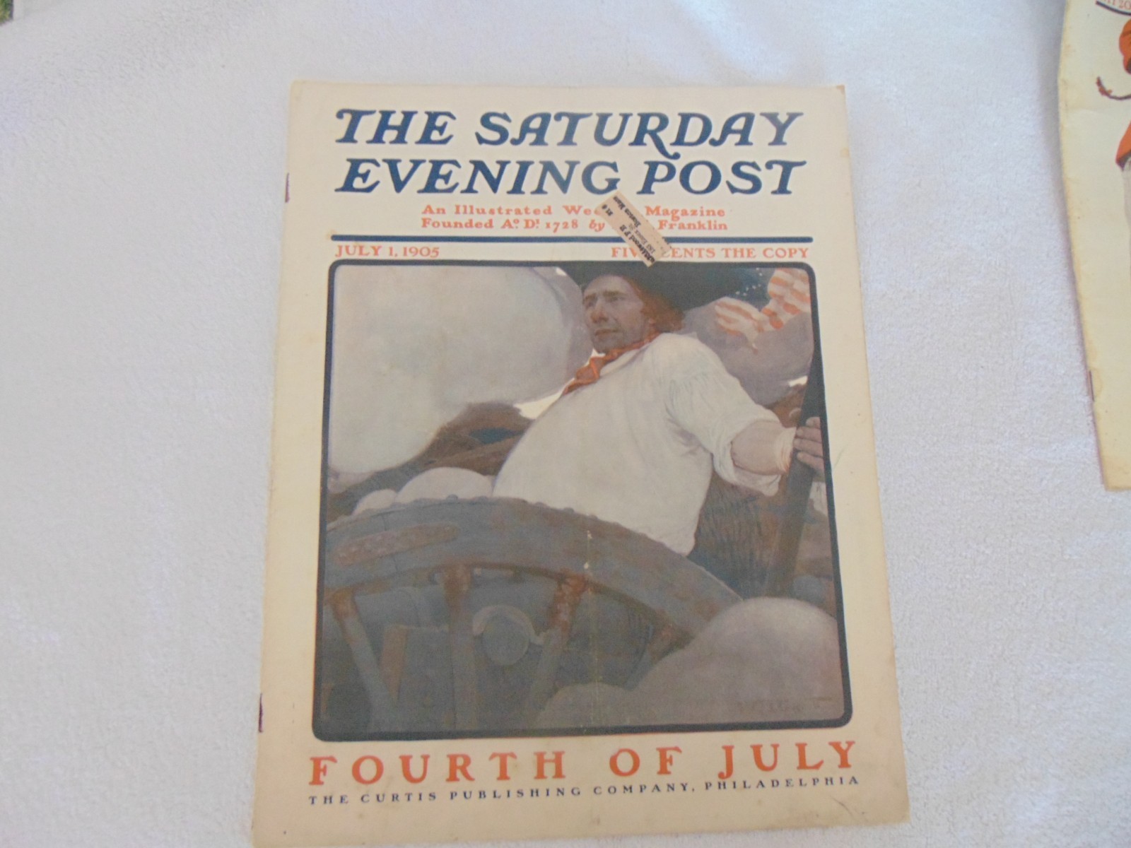 JULY 1 1905 SATURDAY EVENING POST Magazine FLAG PATRIOTIC 4th of JULY WWI War