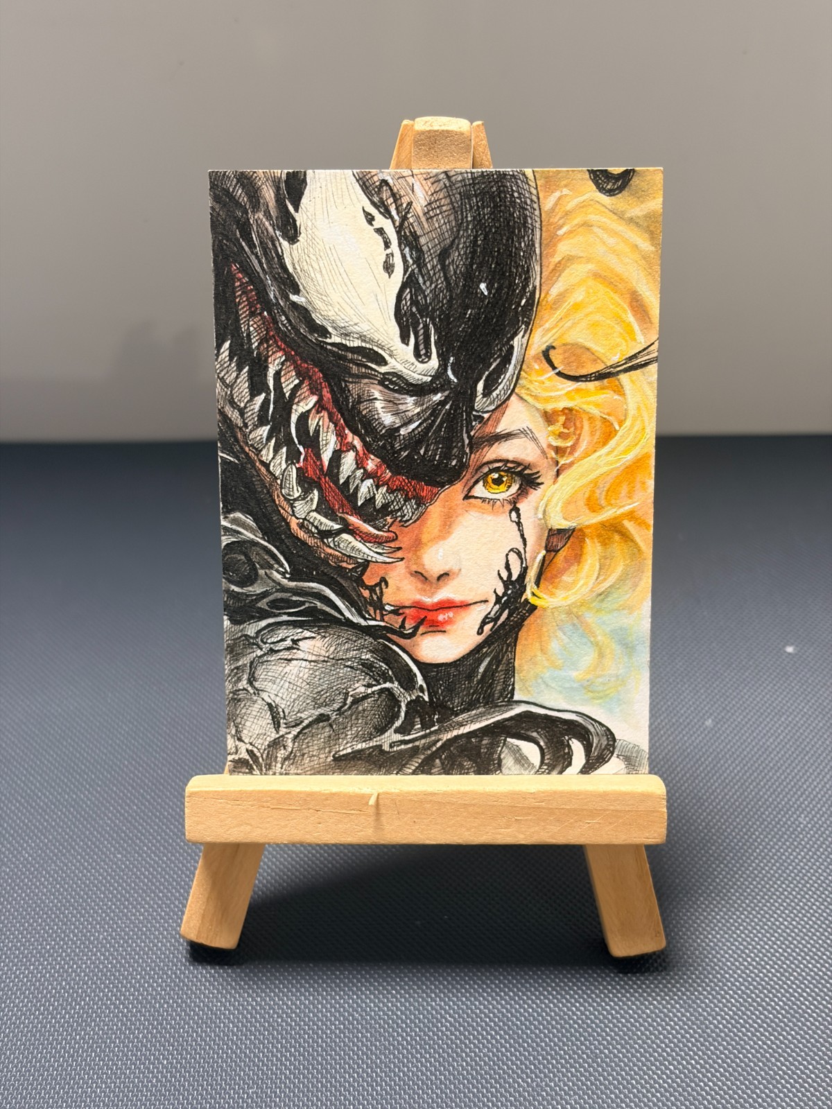 Hand-drawn INFINITY Stuido Mavrel Original Sketch Cards 1/1 VENOM #422