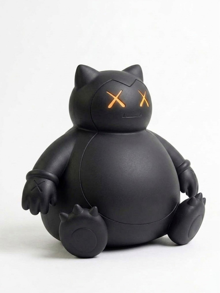 Snorlax Custom X-Eye 3D Printed Figure Black Pokémon Collectible