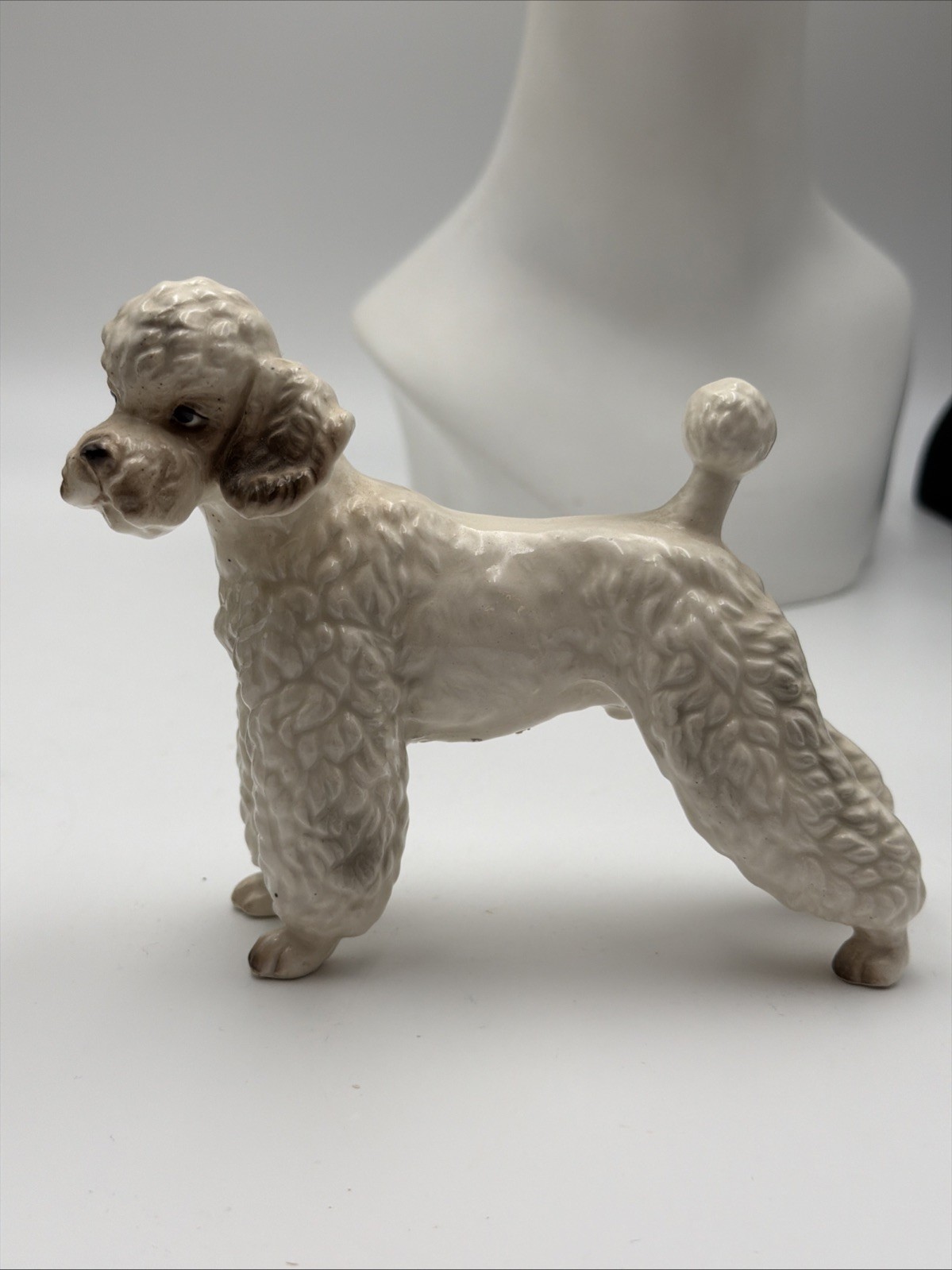 Vintage LEFTON China Porcelain White Poodle MCM Dog Figurine Collectible H6659