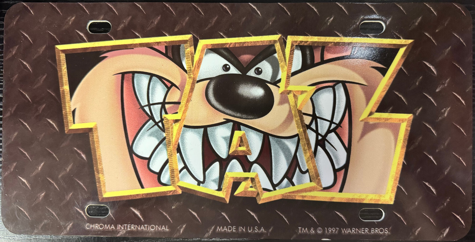 Tasmanian Devil Taz Looney Tunes  License Plate Chroma International  (219)