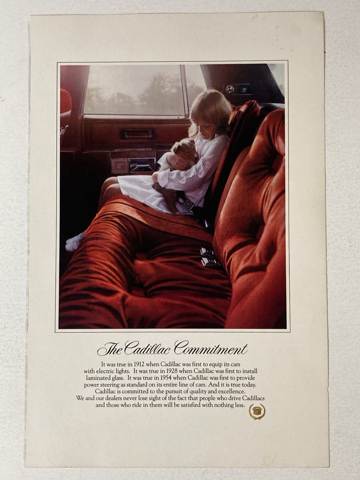 1978 Cadillac Print Ad Commitment 1912 1928 1954