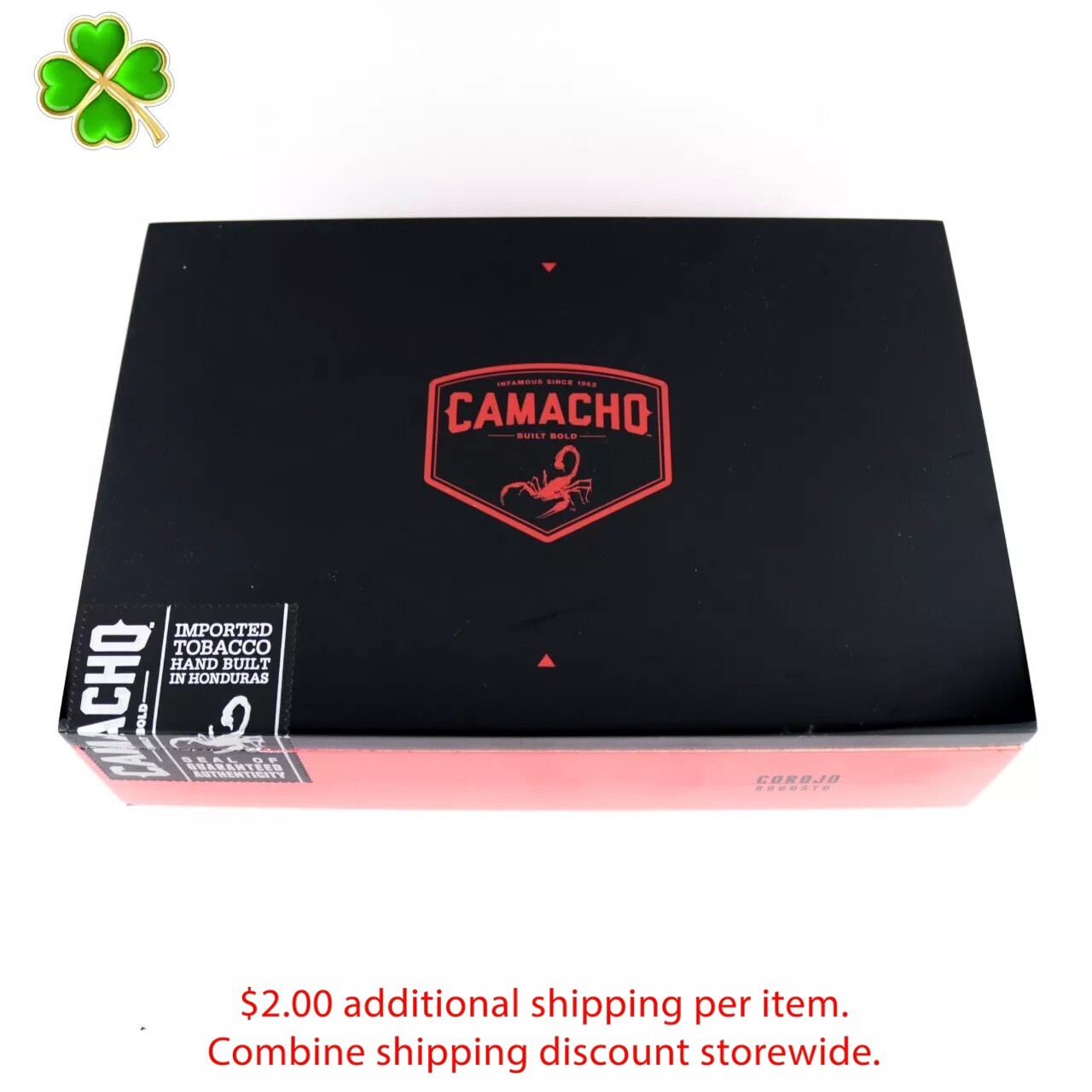 Camacho Robusto Corojo Empty Wood Cigar Box 8.5\