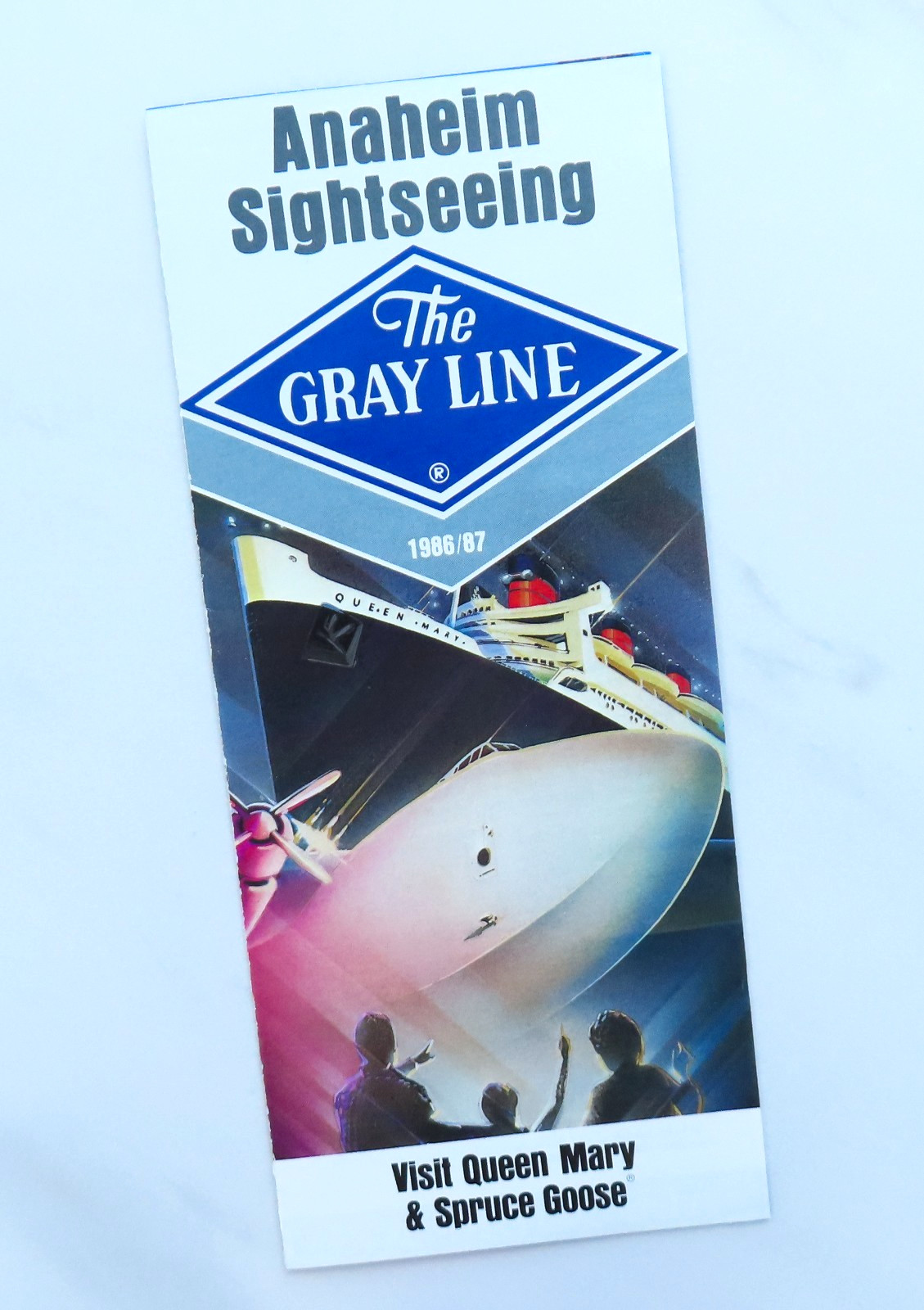 Gray Line Anaheim Sightseeing Travel Brochure Vintage 80s Tour Bus California