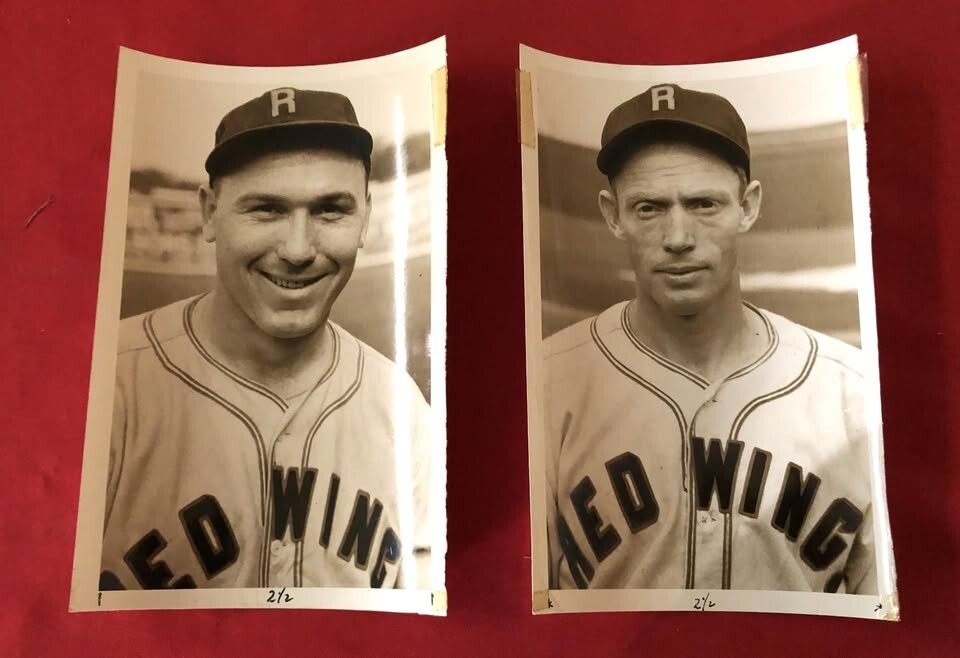 Original 1940\'s Press Photograph Lot of (2) Rochester Red Wings Baseball Players Original 1940\'s Press Photograph Lot of (2) Rochester Red Wings Baseball Players
