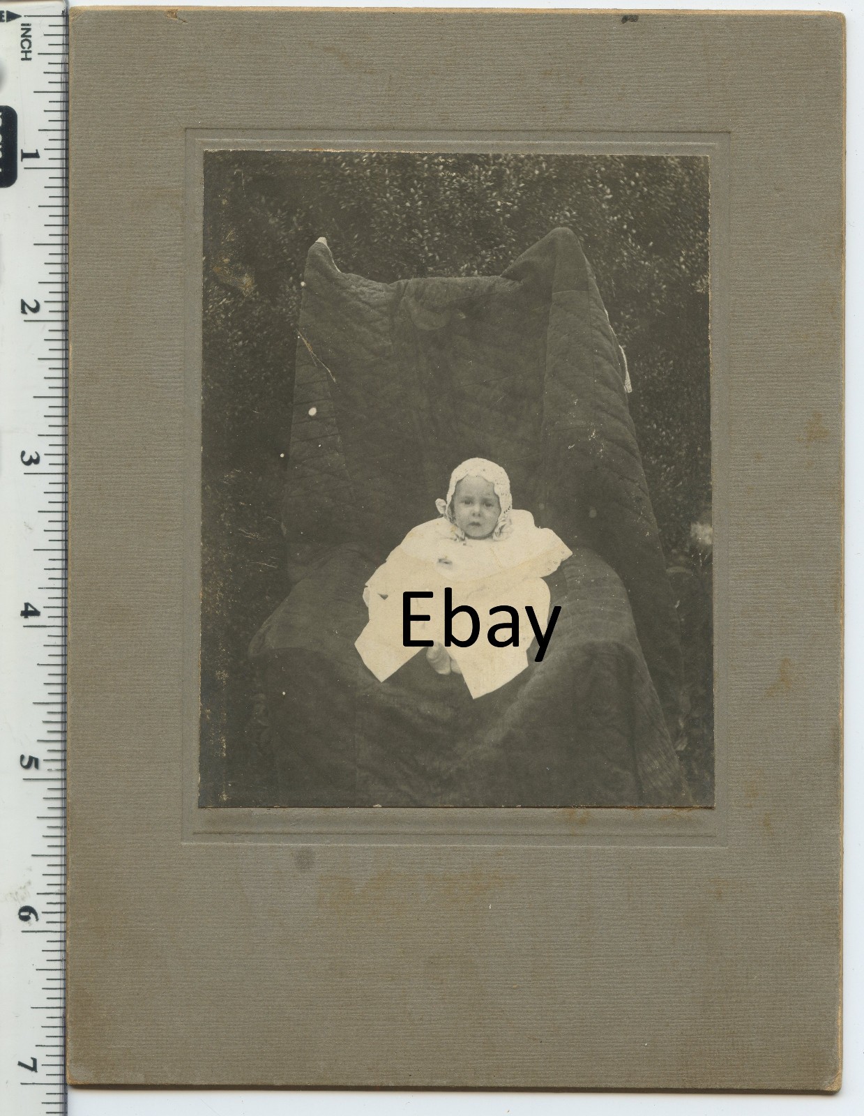 Antique 5x7 Cabinet Card Photo Baby Bonnet Jefferson City TN Fox Estate Brimmer